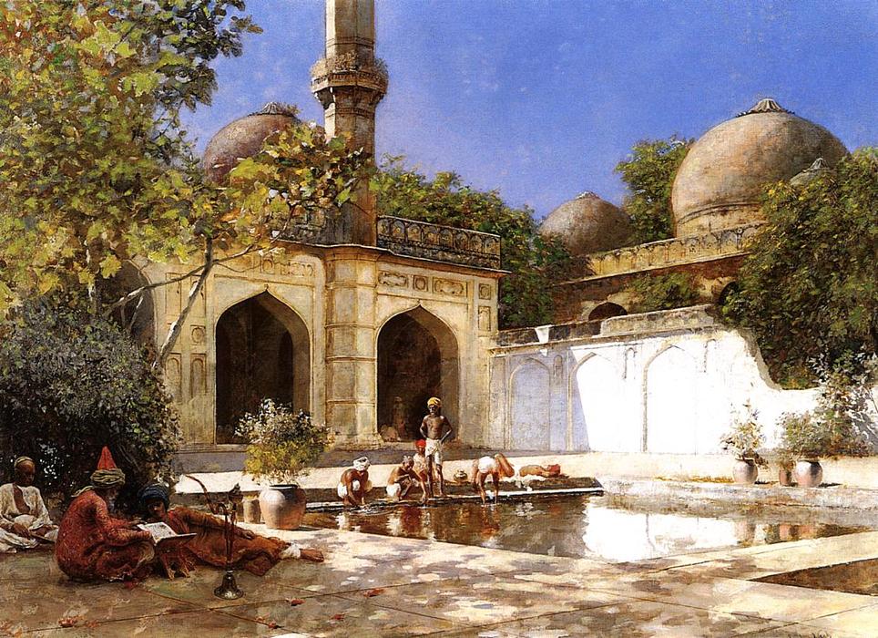 WikiOO.org - Encyclopedia of Fine Arts - Festés, Grafika Edwin Lord Weeks - Figures in the Courtyard of a Mosque