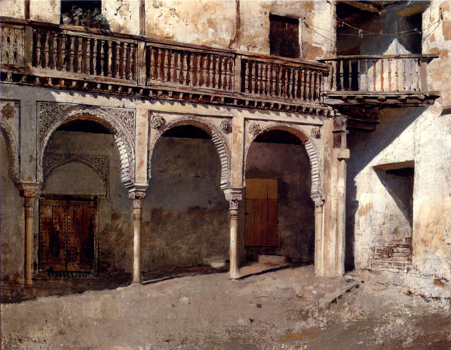 WikiOO.org - אנציקלופדיה לאמנויות יפות - ציור, יצירות אמנות Edwin Lord Weeks - Granada Courtyard
