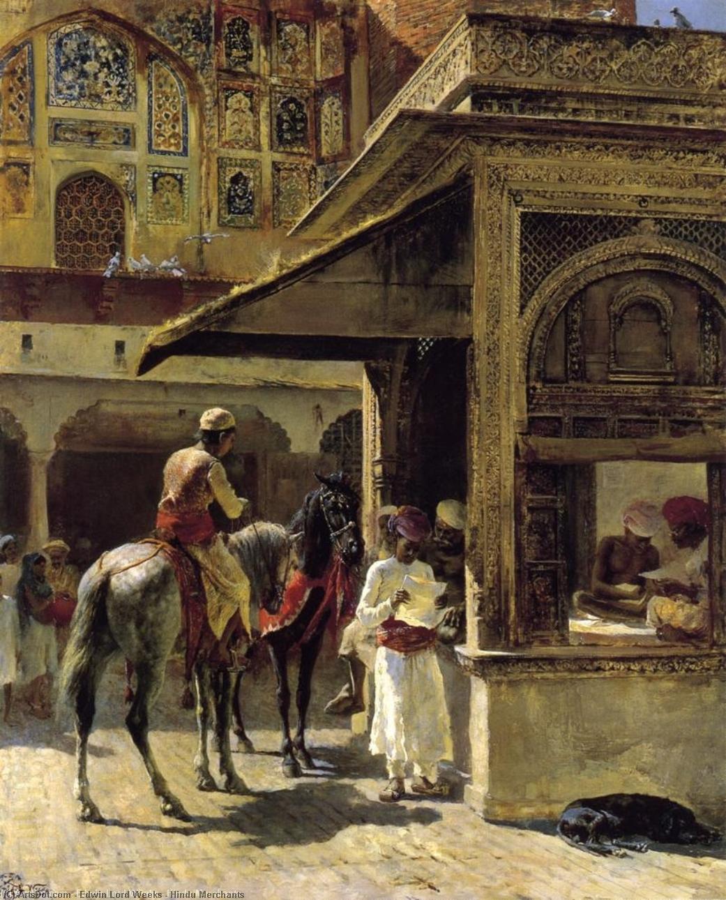 Wikioo.org - The Encyclopedia of Fine Arts - Painting, Artwork by Edwin Lord Weeks - Hindu Merchants