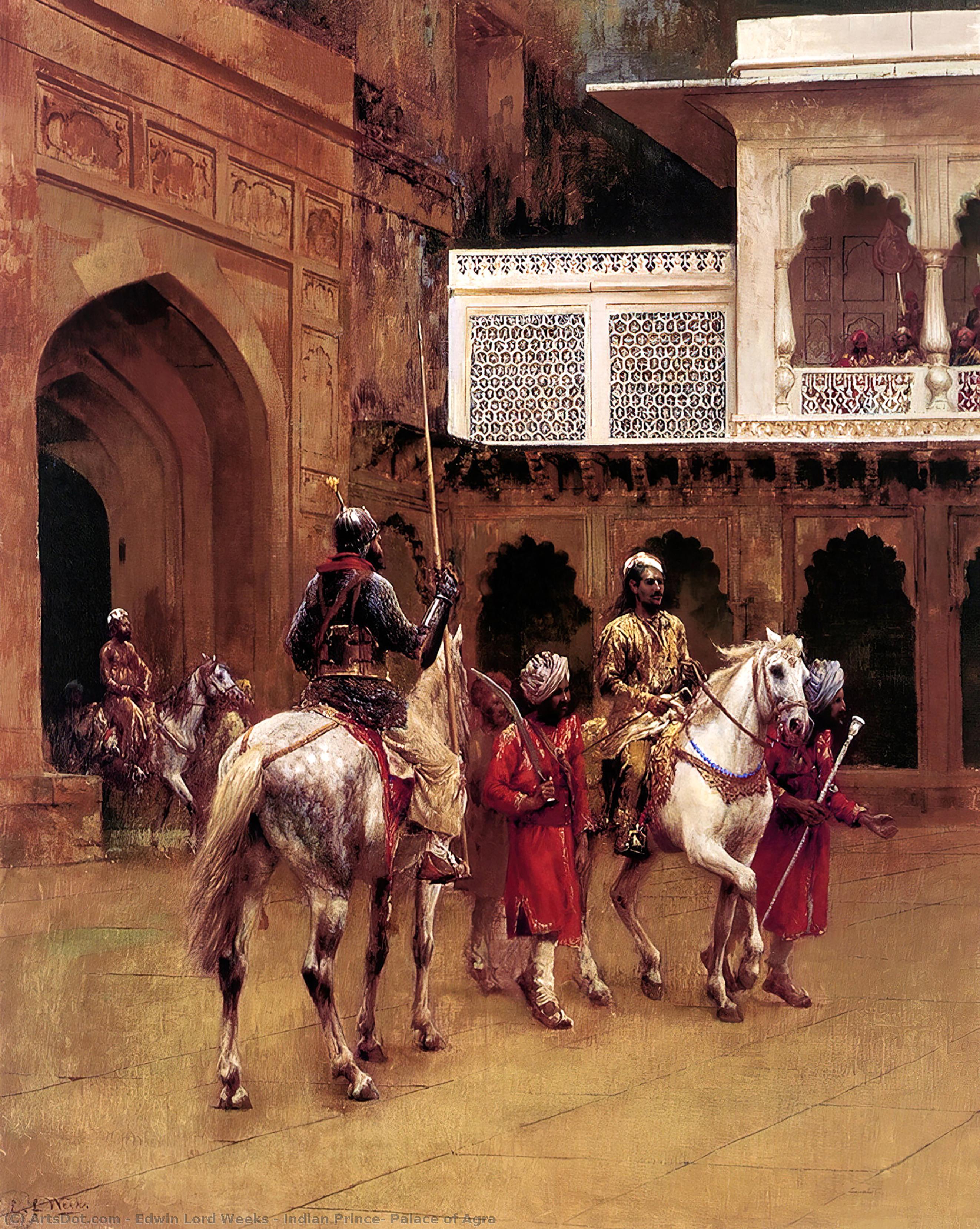 Wikioo.org - The Encyclopedia of Fine Arts - Painting, Artwork by Edwin Lord Weeks - Indian Prince, Palace of Agra