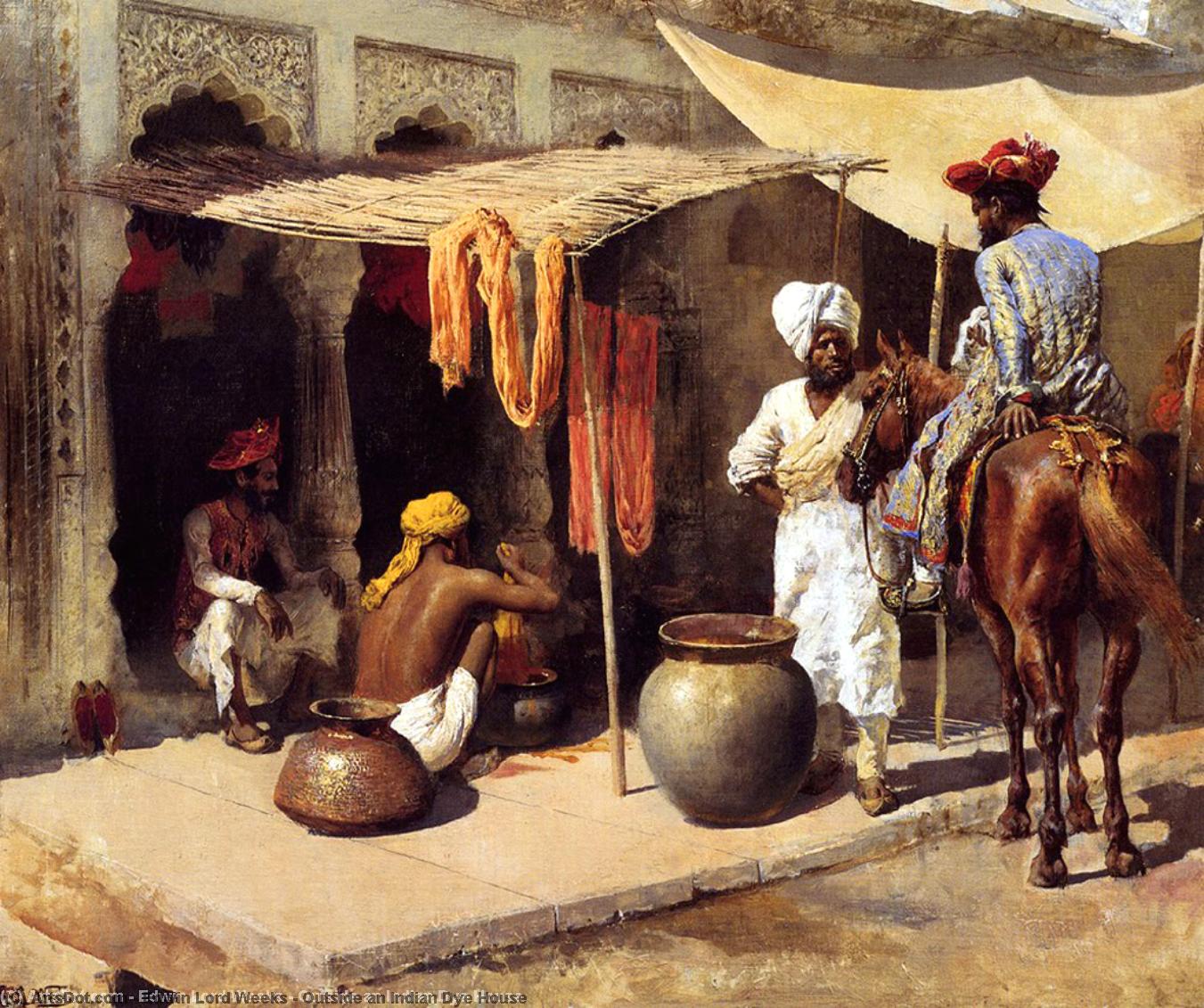 Wikioo.org - The Encyclopedia of Fine Arts - Painting, Artwork by Edwin Lord Weeks - Outside an Indian Dye House