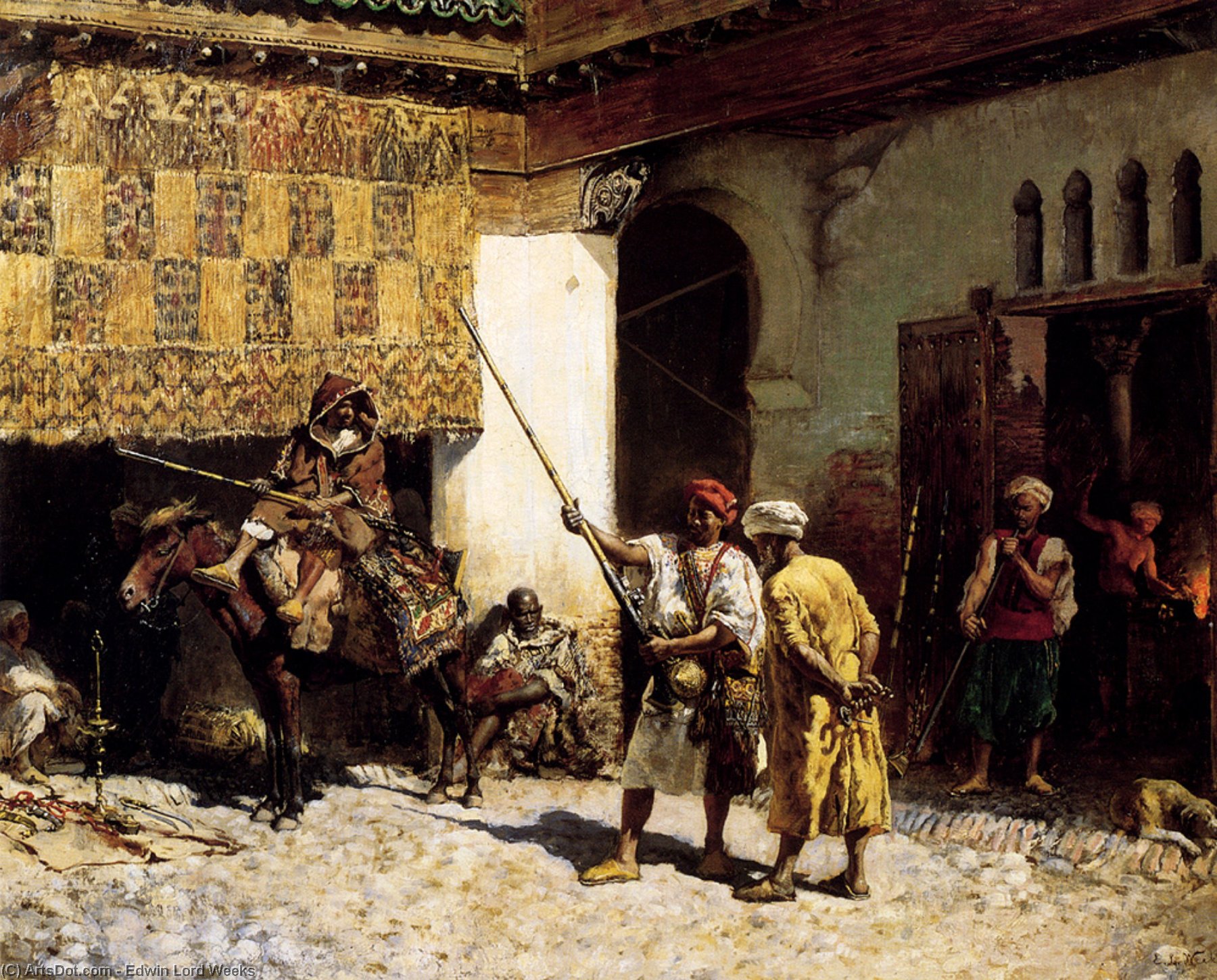 Wikioo.org - The Encyclopedia of Fine Arts - Painting, Artwork by Edwin Lord Weeks - The Arab Gunsmith