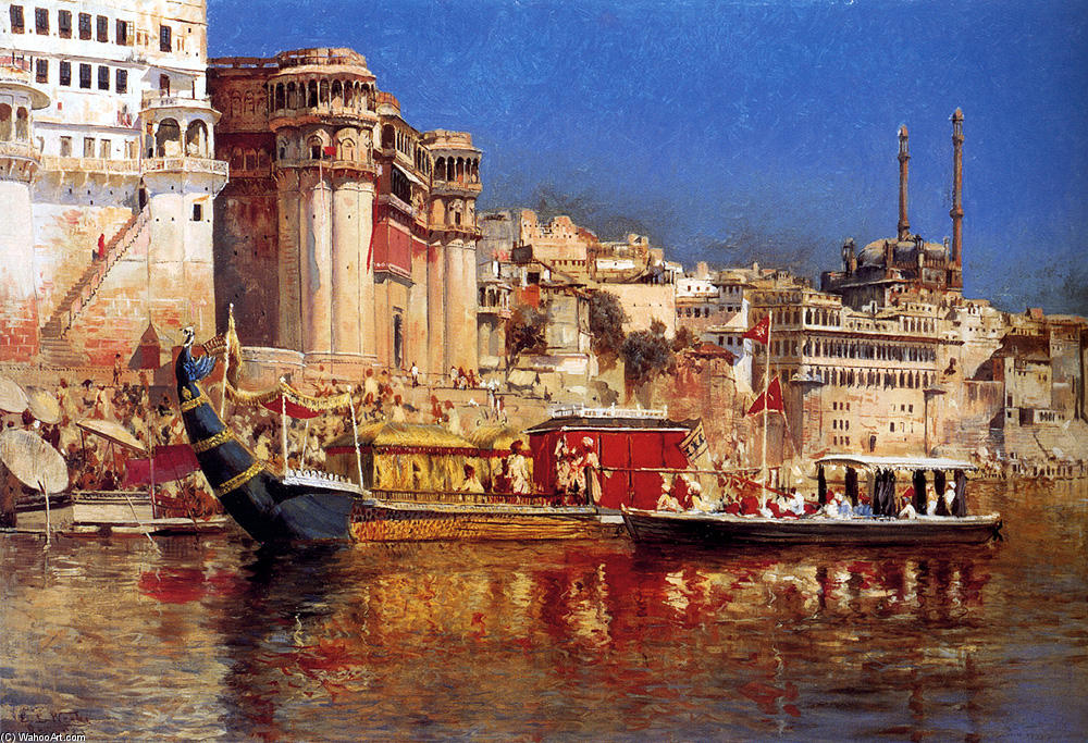 Wikioo.org - สารานุกรมวิจิตรศิลป์ - จิตรกรรม Edwin Lord Weeks - The Barge Of The Maharaja Of Benares