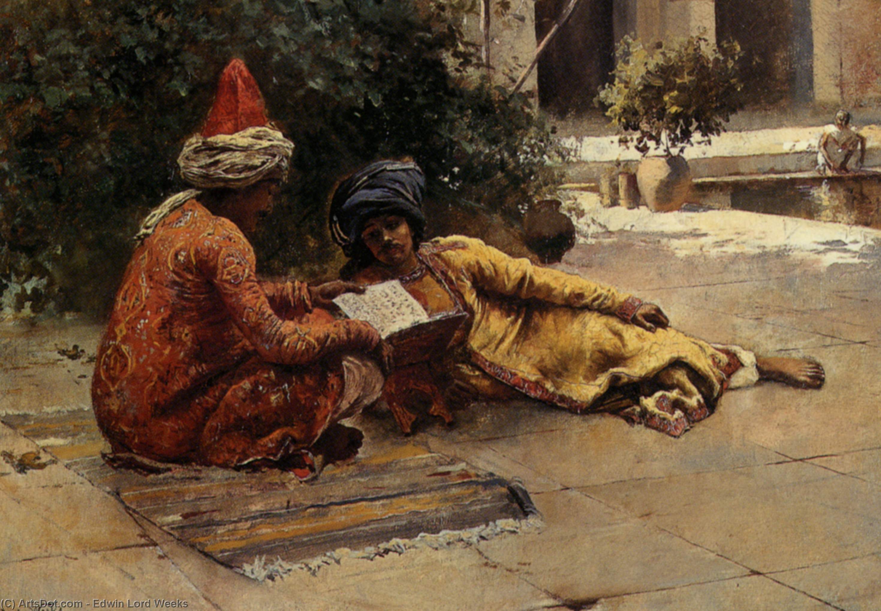 Wikioo.org - The Encyclopedia of Fine Arts - Painting, Artwork by Edwin Lord Weeks - Two Arabs Reading