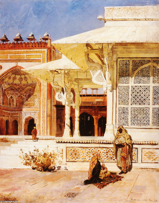 Wikioo.org - The Encyclopedia of Fine Arts - Painting, Artwork by Edwin Lord Weeks - White Marble Tomb at Suittitor, Skiri