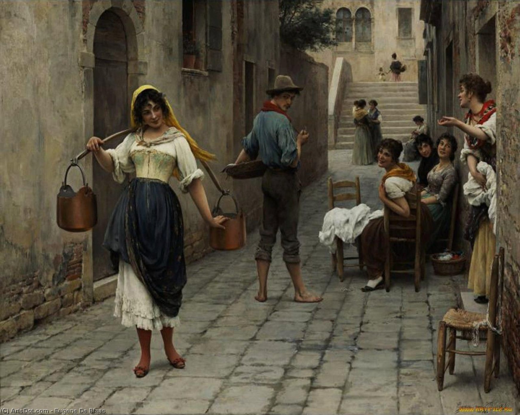 WikiOO.org - אנציקלופדיה לאמנויות יפות - ציור, יצירות אמנות Eugene De Blaas - Catch of the Day