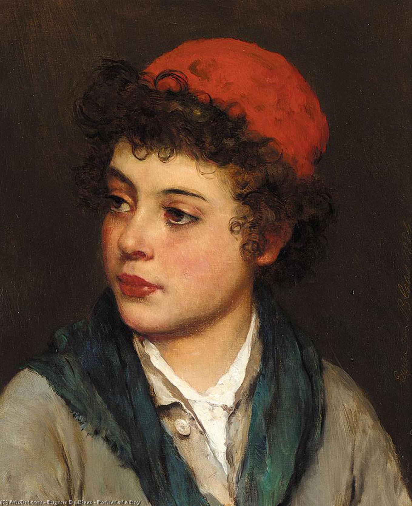 WikiOO.org - Encyclopedia of Fine Arts - Lukisan, Artwork Eugene De Blaas - Portrait of a Boy