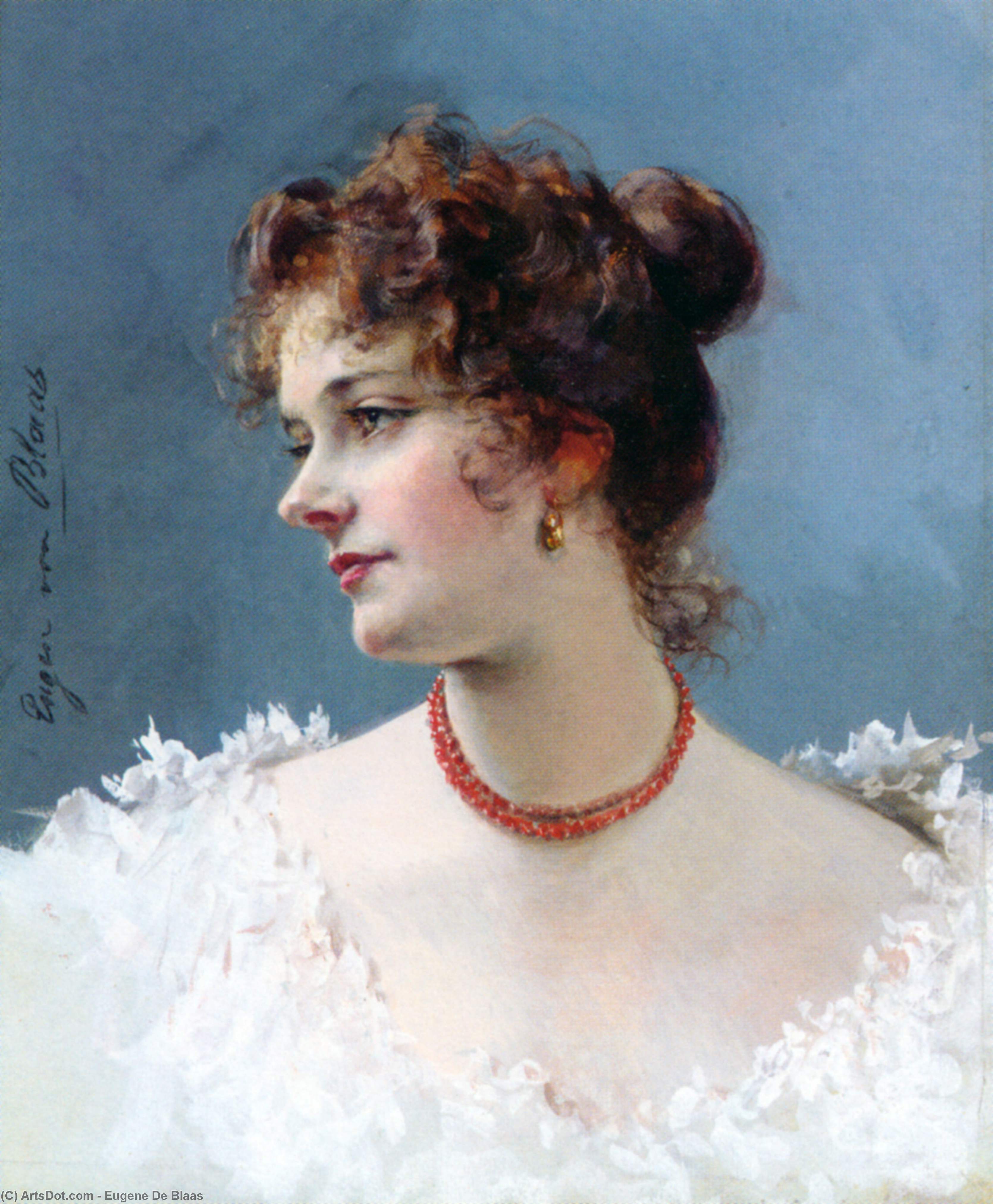 WikiOO.org - אנציקלופדיה לאמנויות יפות - ציור, יצירות אמנות Eugene De Blaas - Portrait of a Lady