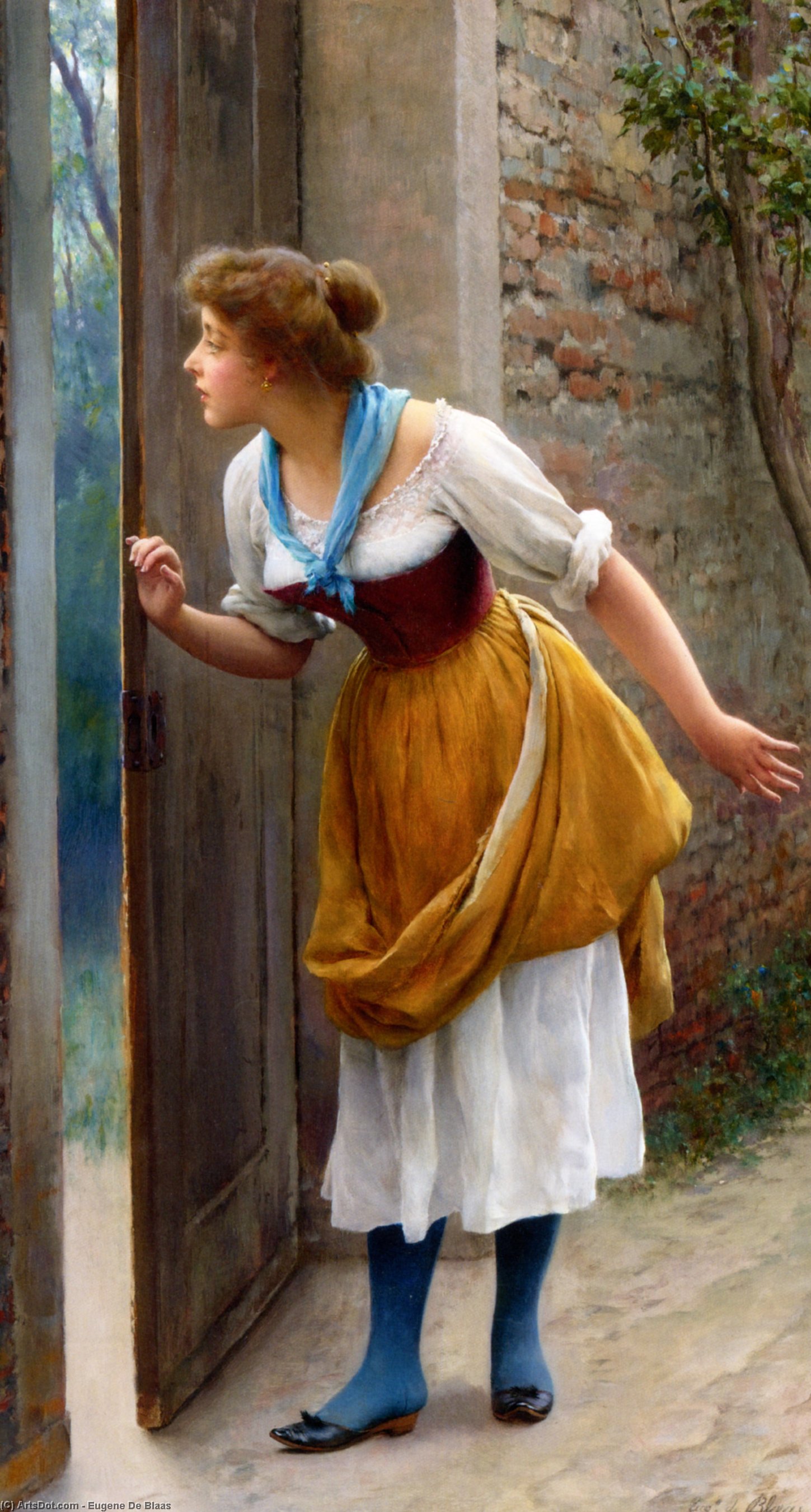 Wikioo.org - The Encyclopedia of Fine Arts - Painting, Artwork by Eugene De Blaas - The Eavesdropper