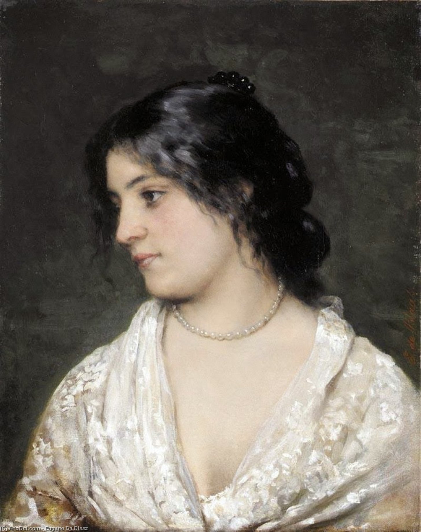 WikiOO.org - Encyclopedia of Fine Arts - Maleri, Artwork Eugene De Blaas - The Pearl Necklace