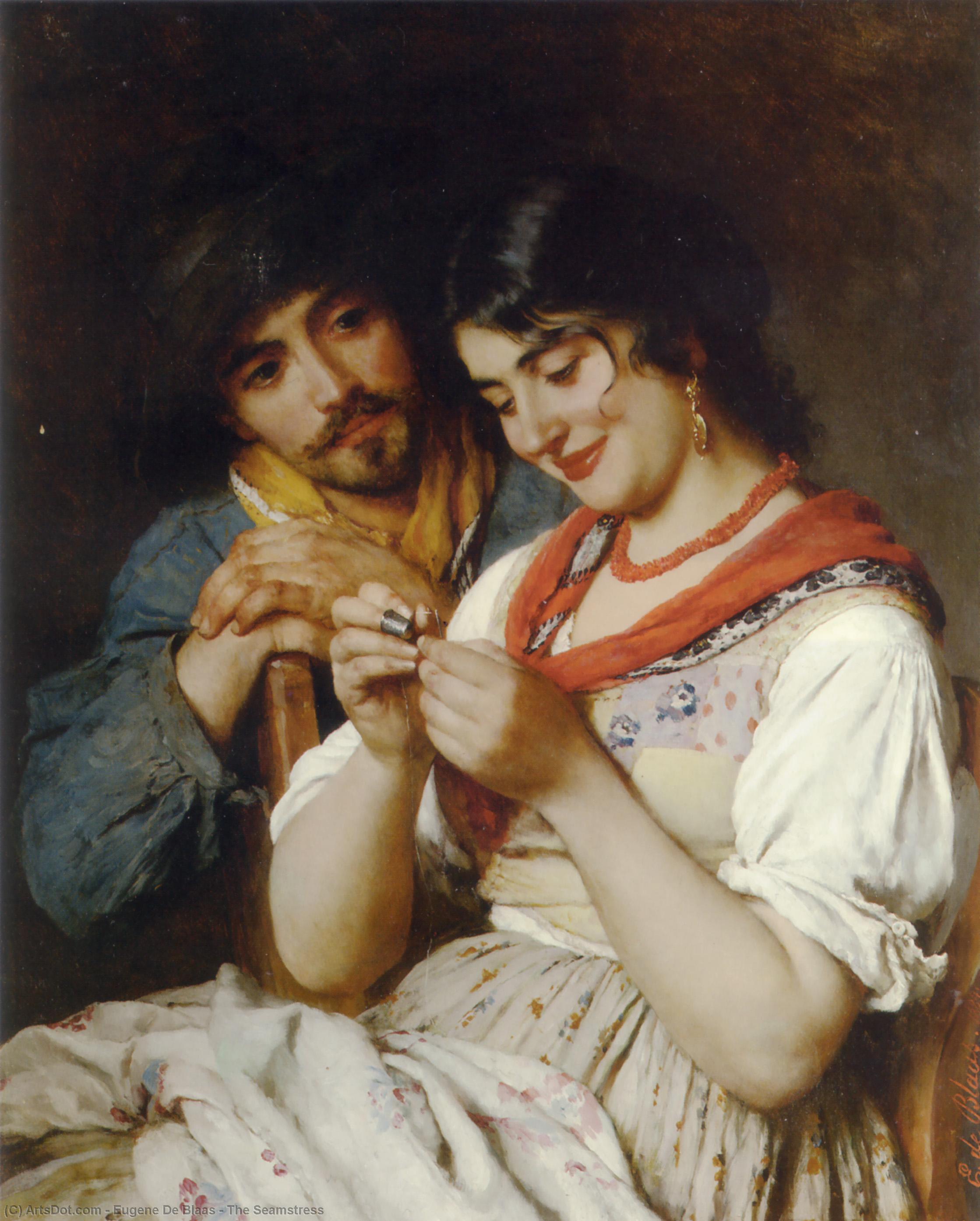 WikiOO.org - Encyclopedia of Fine Arts - Lukisan, Artwork Eugene De Blaas - The Seamstress