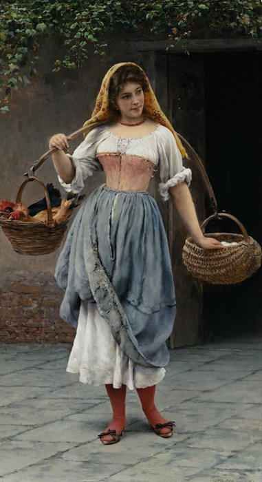 WikiOO.org - Encyclopedia of Fine Arts - Lukisan, Artwork Eugene De Blaas - Which Came First