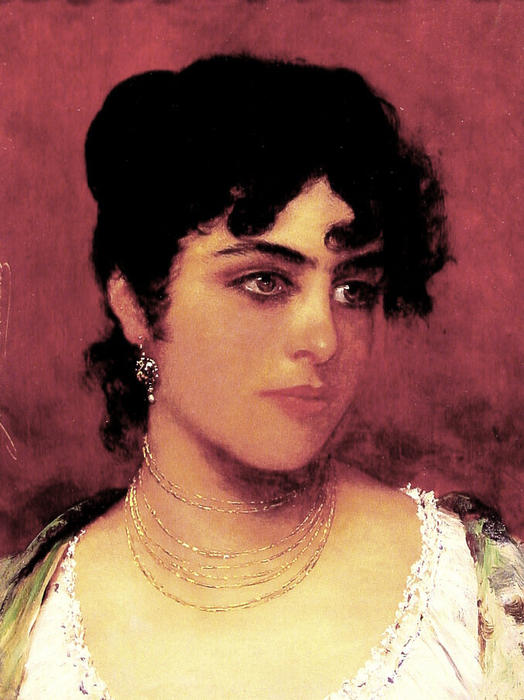 Wikioo.org - The Encyclopedia of Fine Arts - Painting, Artwork by Eugene De Blaas - Young Italian Beauty