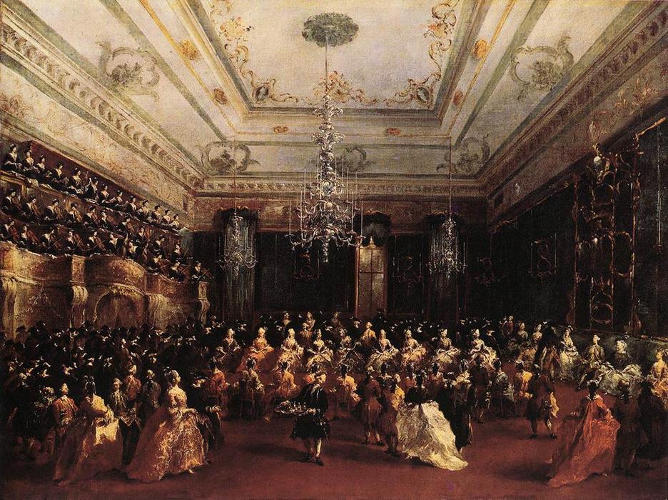 Wikioo.org - The Encyclopedia of Fine Arts - Painting, Artwork by Francesco Lazzaro Guardi - Ladies Concert at the Philharmonic Hall