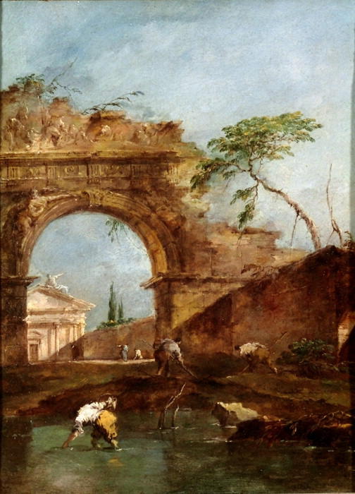 Wikioo.org – L'Enciclopedia delle Belle Arti - Pittura, Opere di Francesco Lazzaro Guardi - Landscape - capriccio