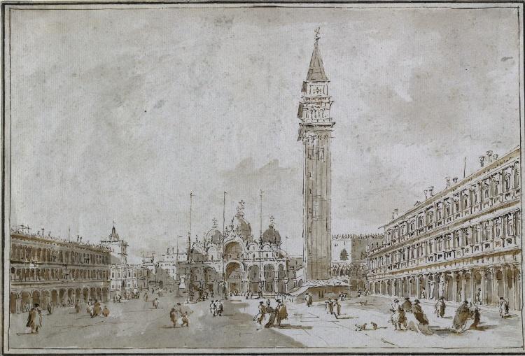 WikiOO.org - Enciklopedija dailės - Tapyba, meno kuriniai Francesco Lazzaro Guardi - Piazza San Marco, Venice