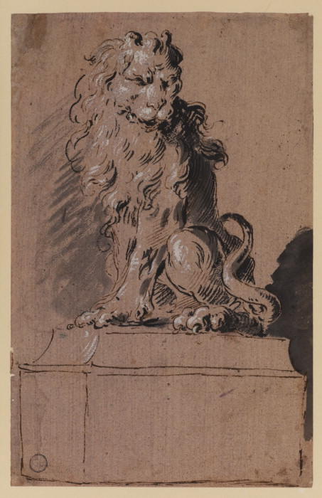 WikiOO.org - Enciclopédia das Belas Artes - Pintura, Arte por Francesco Lazzaro Guardi - Seated lion