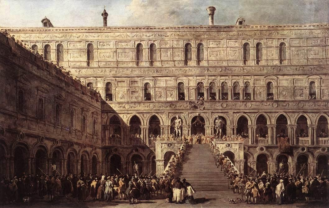 Wikioo.org - The Encyclopedia of Fine Arts - Painting, Artwork by Francesco Lazzaro Guardi - The Coronation of the Doge