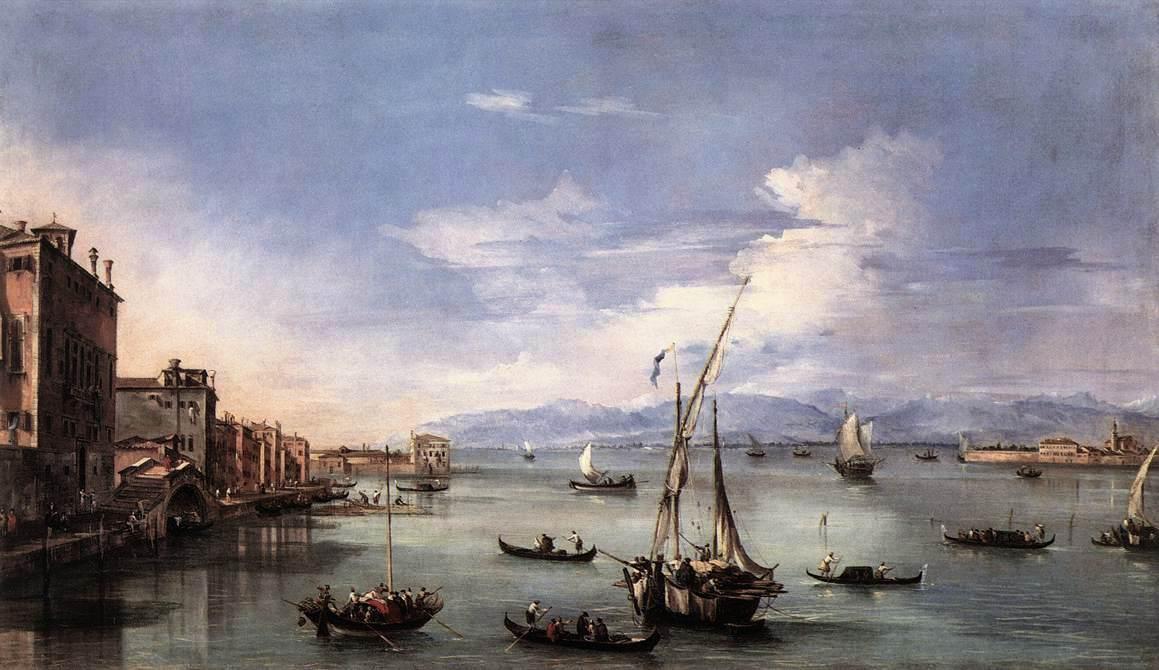 Wikioo.org - The Encyclopedia of Fine Arts - Painting, Artwork by Francesco Lazzaro Guardi - The Lagoon from the Fondamenta Nuove