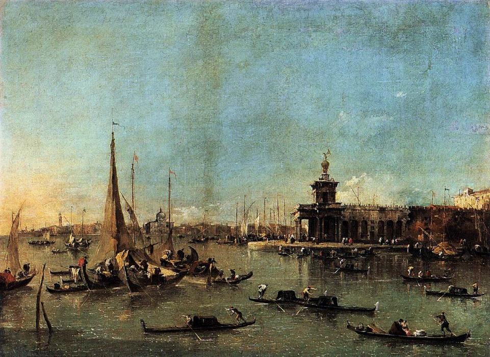 WikiOO.org - Enciklopedija dailės - Tapyba, meno kuriniai Francesco Lazzaro Guardi - Venice The Dogana with the Giudecca
