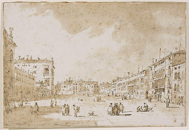 Wikioo.org - The Encyclopedia of Fine Arts - Painting, Artwork by Francesco Lazzaro Guardi - View of Campo San Polo