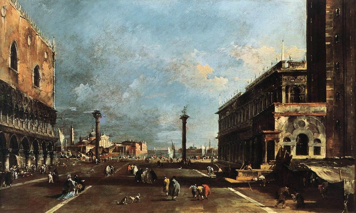 Wikioo.org - The Encyclopedia of Fine Arts - Painting, Artwork by Francesco Lazzaro Guardi - View of Piazzetta San Marco towards the San Giorgio Maggiore