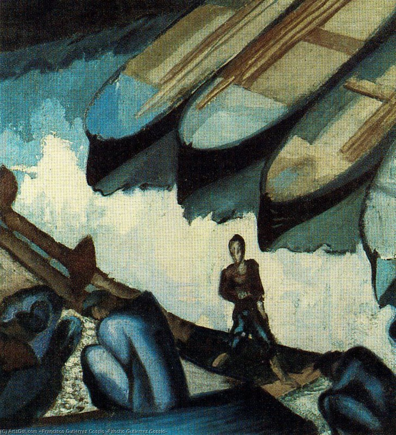 WikiOO.org - Encyclopedia of Fine Arts - Lukisan, Artwork Francisco Gutiérrez Cossio (Pancho Gutierrez Cossio) - Mirando a la mar