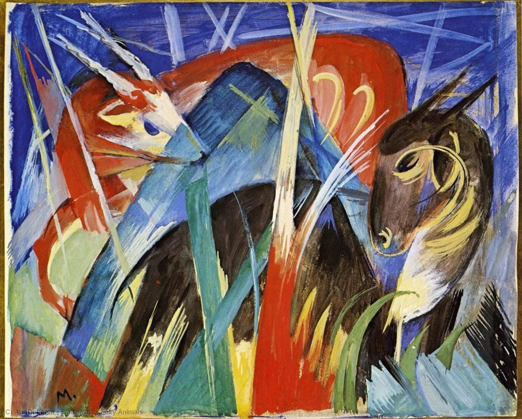 Wikioo.org - The Encyclopedia of Fine Arts - Painting, Artwork by Franz Marc - Fairy Animals