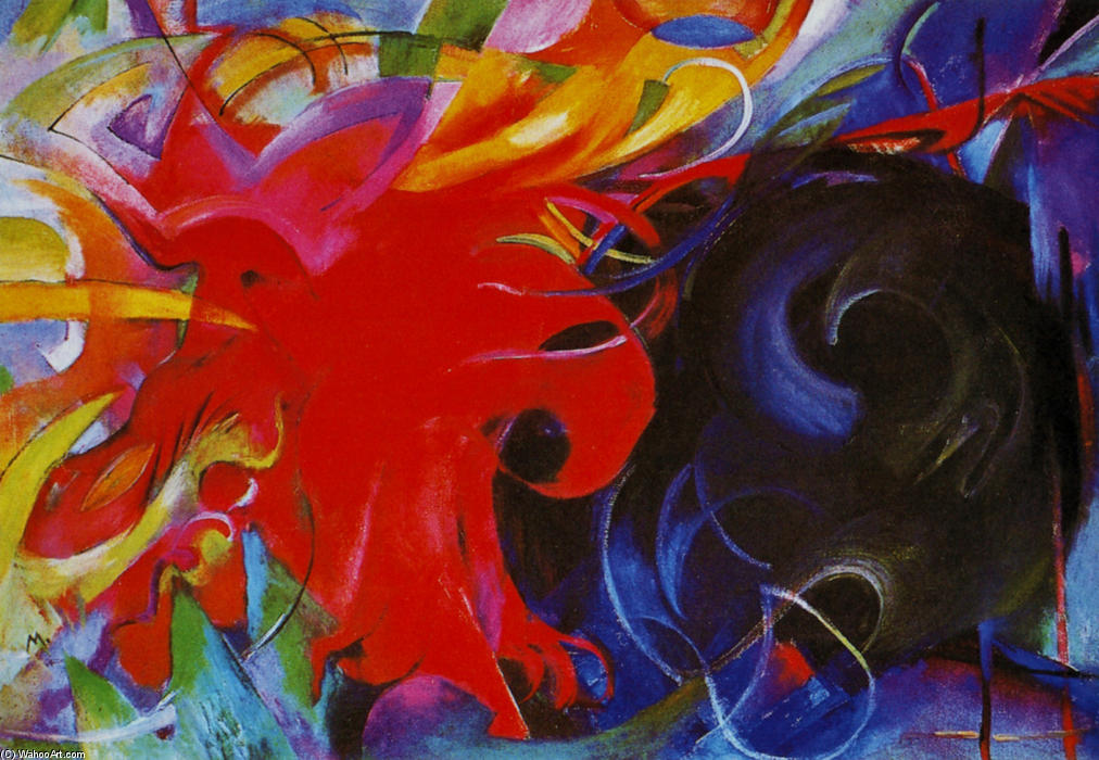 Wikioo.org - The Encyclopedia of Fine Arts - Painting, Artwork by Franz Marc - Fighting Forms