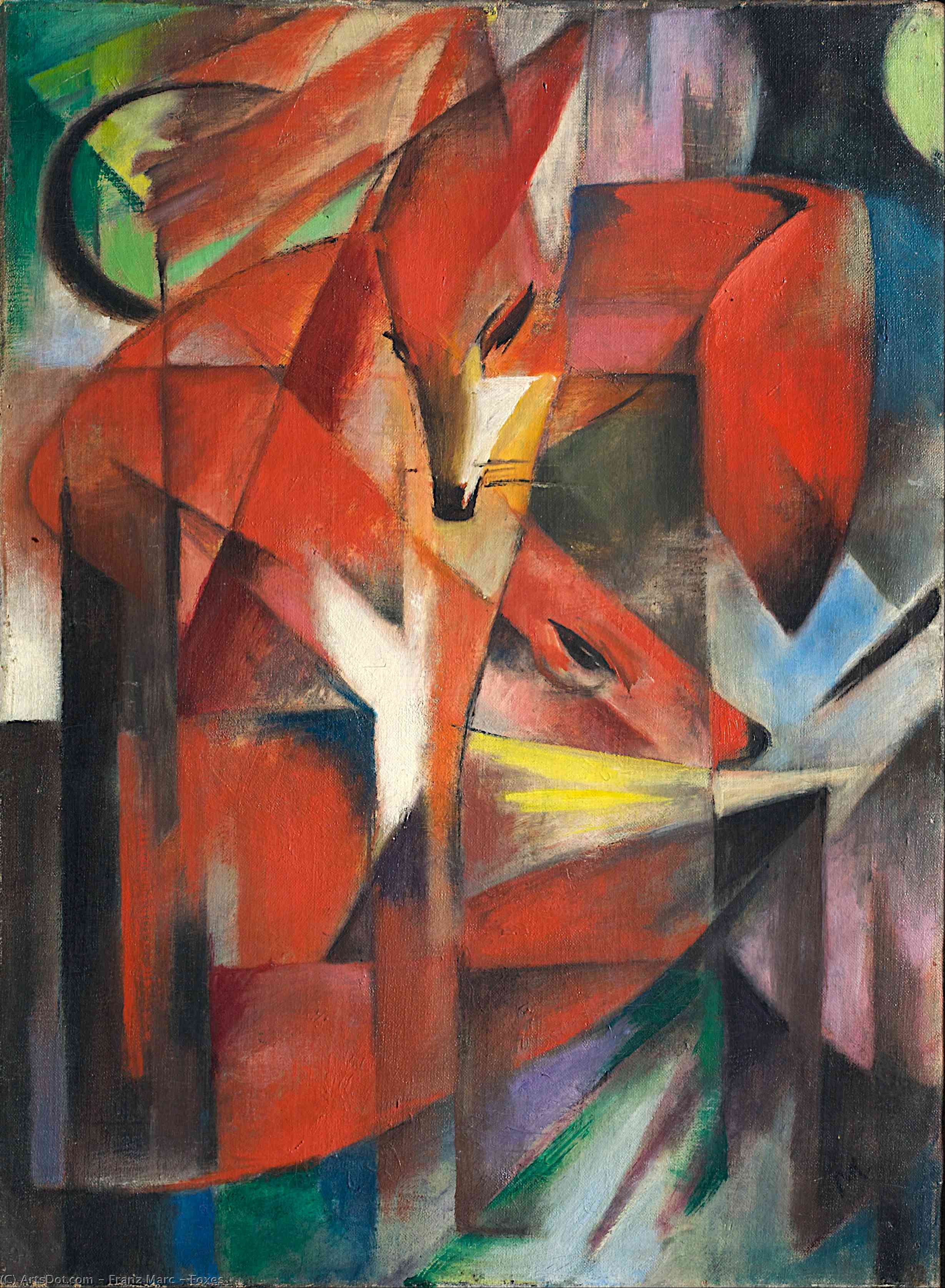 Wikioo.org - The Encyclopedia of Fine Arts - Painting, Artwork by Franz Marc - Foxes