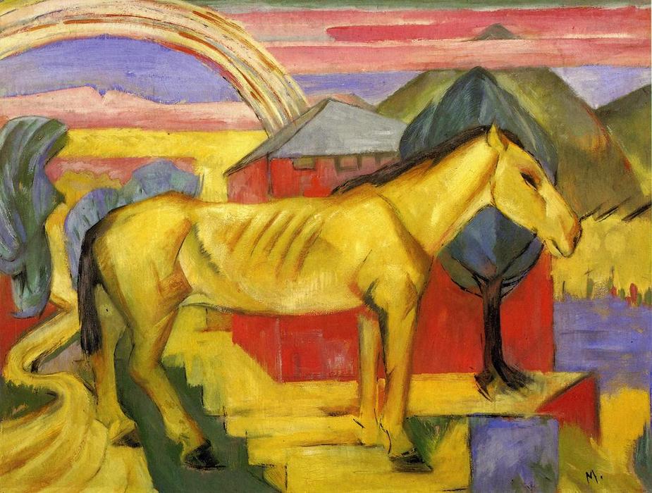 Wikioo.org - The Encyclopedia of Fine Arts - Painting, Artwork by Franz Marc - Long Yellow Horse