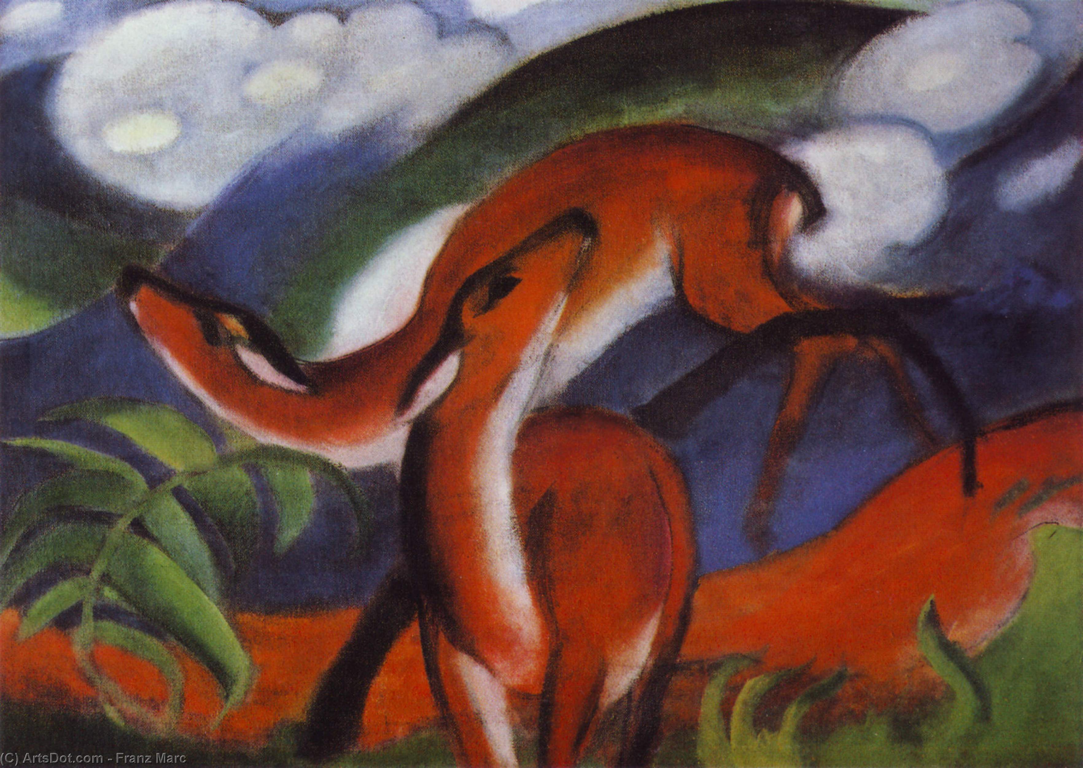 Wikioo.org - The Encyclopedia of Fine Arts - Painting, Artwork by Franz Marc - Red Deer II