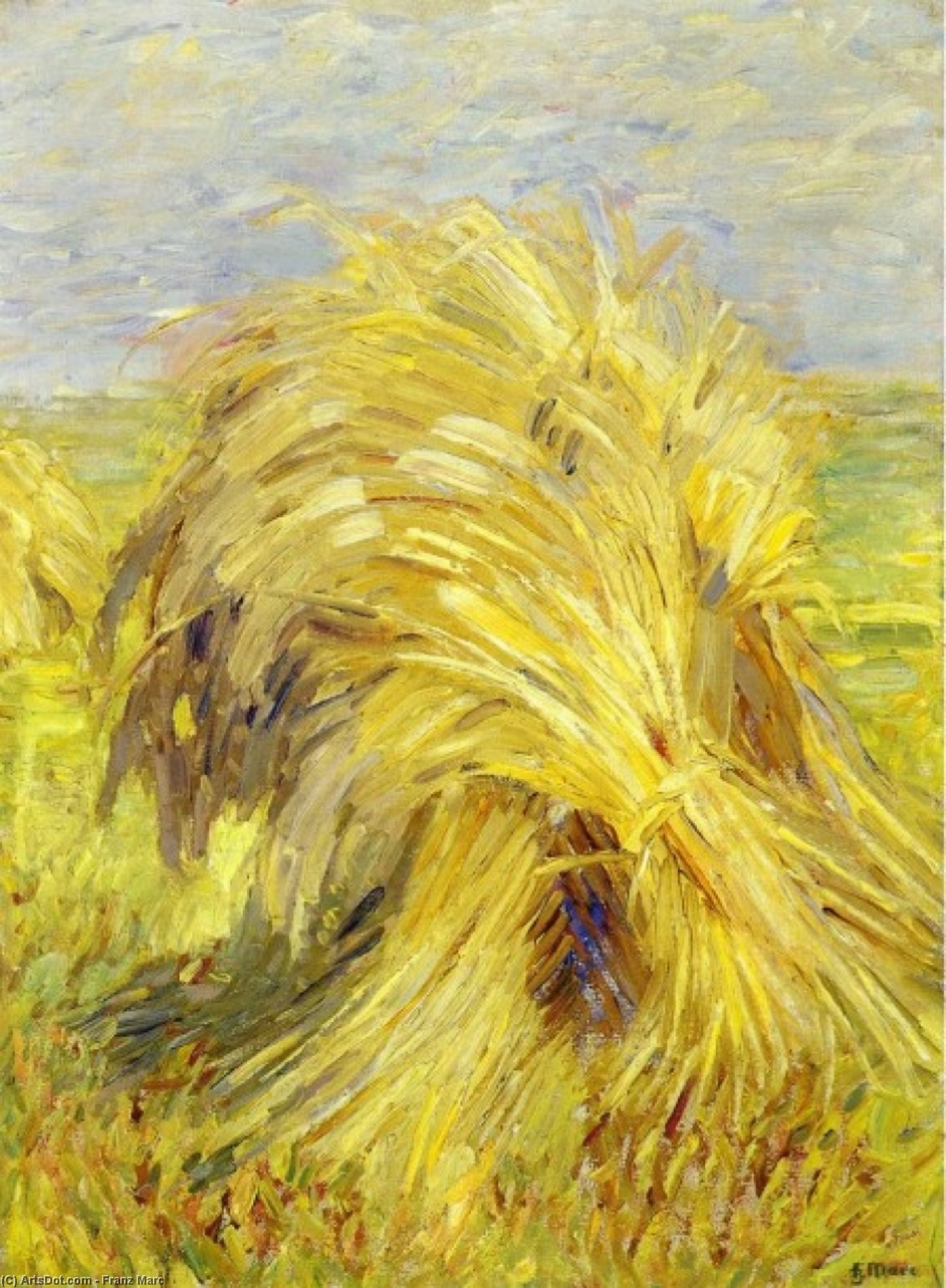 Wikioo.org - The Encyclopedia of Fine Arts - Painting, Artwork by Franz Marc - Sheaf of Grain