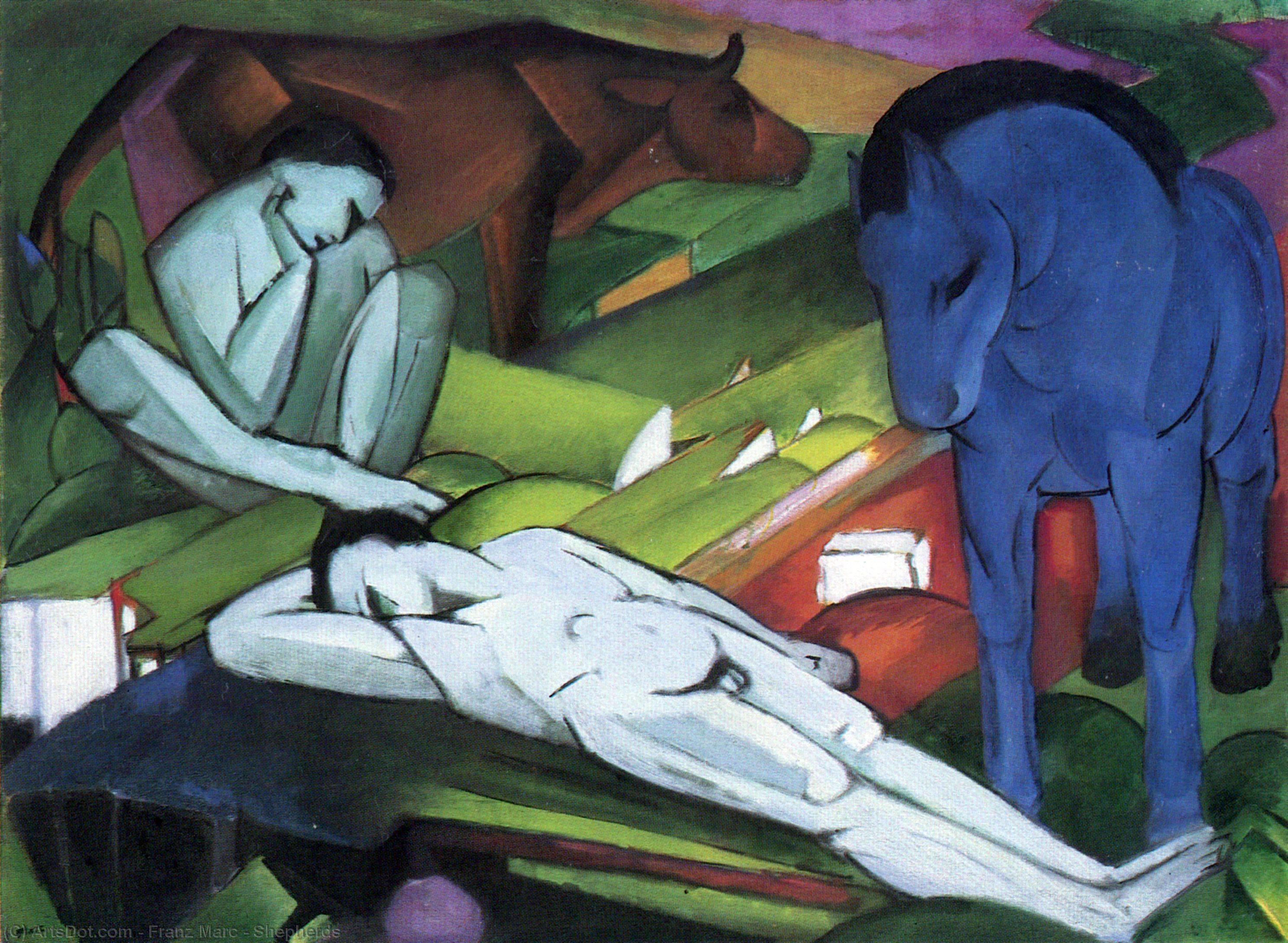 Wikioo.org - The Encyclopedia of Fine Arts - Painting, Artwork by Franz Marc - Shepherds