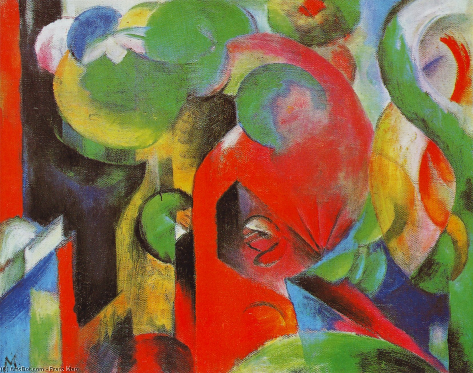 WikiOO.org - Encyclopedia of Fine Arts - Maalaus, taideteos Franz Marc - Small Composition III