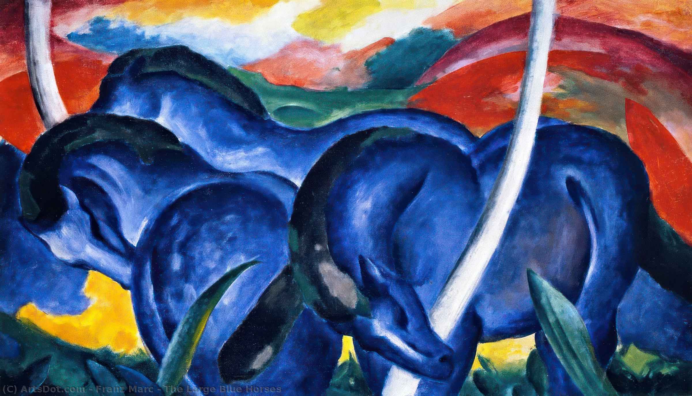 The Large Blue Horses - Franz Marc