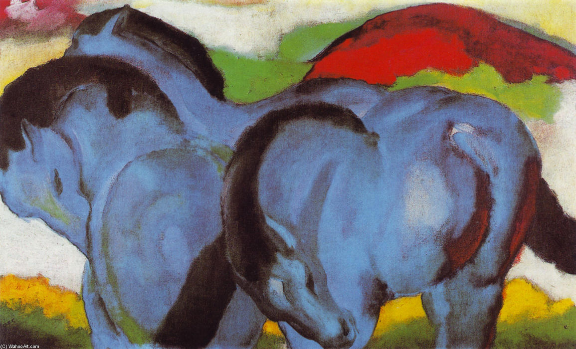 Wikioo.org - The Encyclopedia of Fine Arts - Painting, Artwork by Franz Marc - The Little Blue Horses
