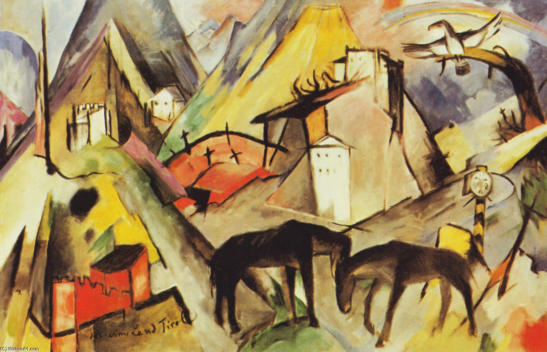 Wikioo.org - The Encyclopedia of Fine Arts - Painting, Artwork by Franz Marc - The Poor Land of Tyrol