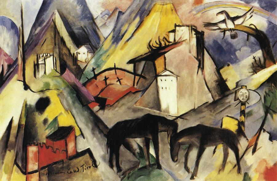 Wikioo.org - The Encyclopedia of Fine Arts - Painting, Artwork by Franz Marc - The Unfortunte Land of Tyrol
