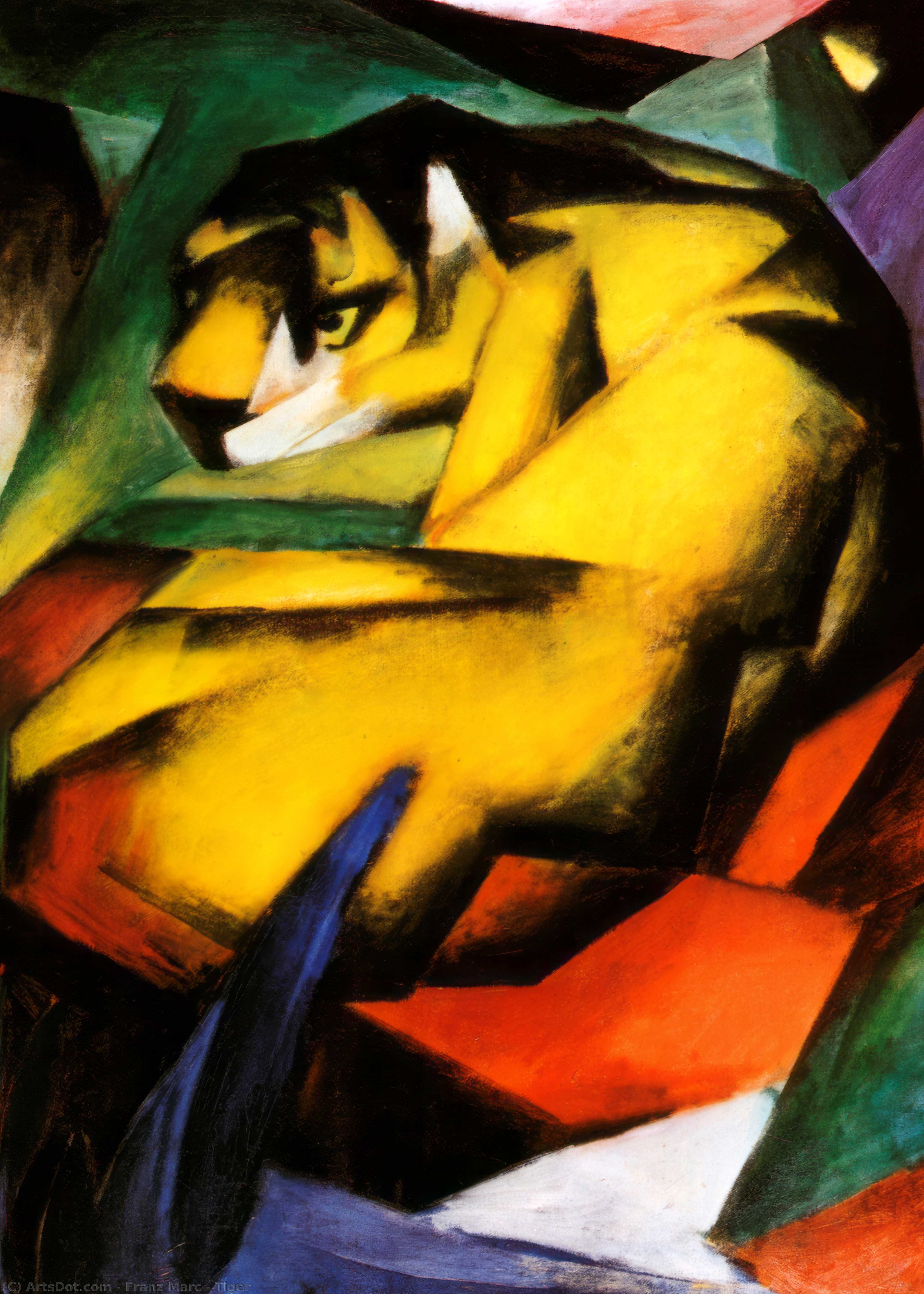 Wikioo.org - The Encyclopedia of Fine Arts - Painting, Artwork by Franz Marc - Tiger