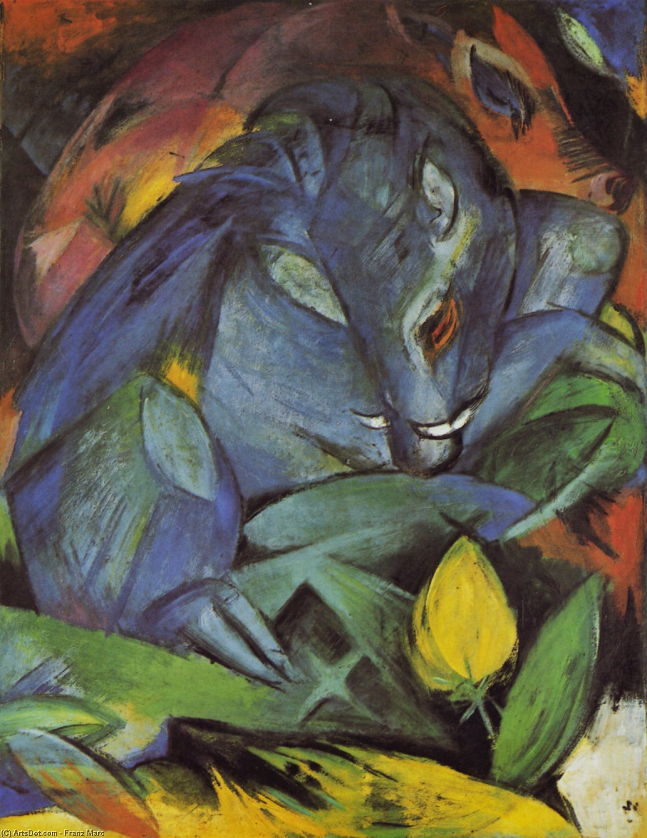 WikiOO.org - Encyclopedia of Fine Arts - Maalaus, taideteos Franz Marc - Wild Pigs (Boar and sow)