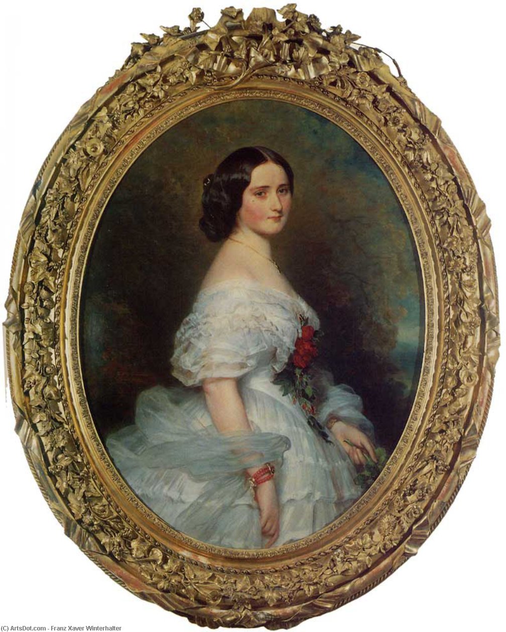 Wikioo.org - The Encyclopedia of Fine Arts - Painting, Artwork by Franz Xaver Winterhalter - Anna Dollfus, Baronne de Bourgoing