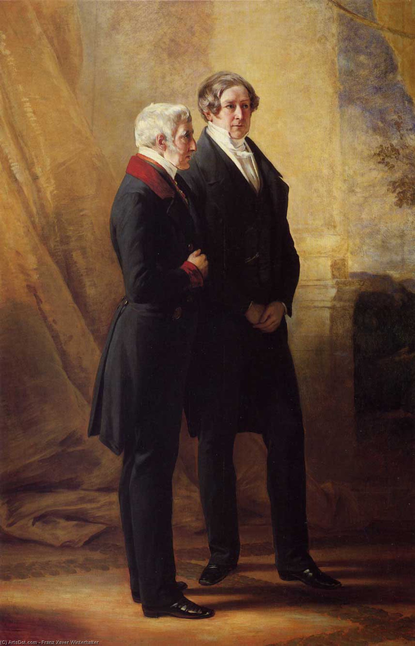 WikiOO.org - Encyclopedia of Fine Arts - Lukisan, Artwork Franz Xaver Winterhalter - Arthur Wellesley, 1st Duke of Wellington with Sir Robert Peel
