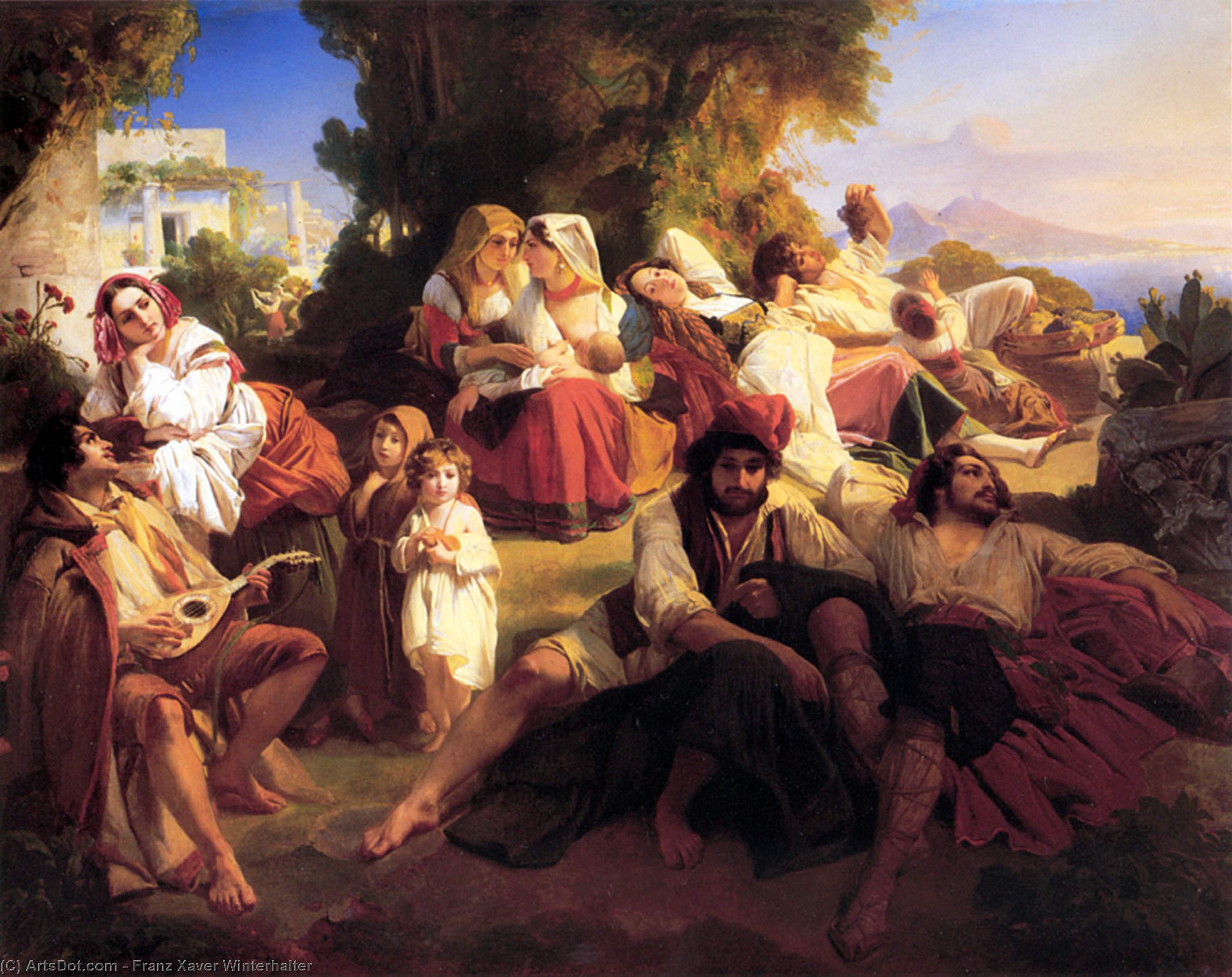 Wikioo.org - The Encyclopedia of Fine Arts - Painting, Artwork by Franz Xaver Winterhalter - Il dolce far niente