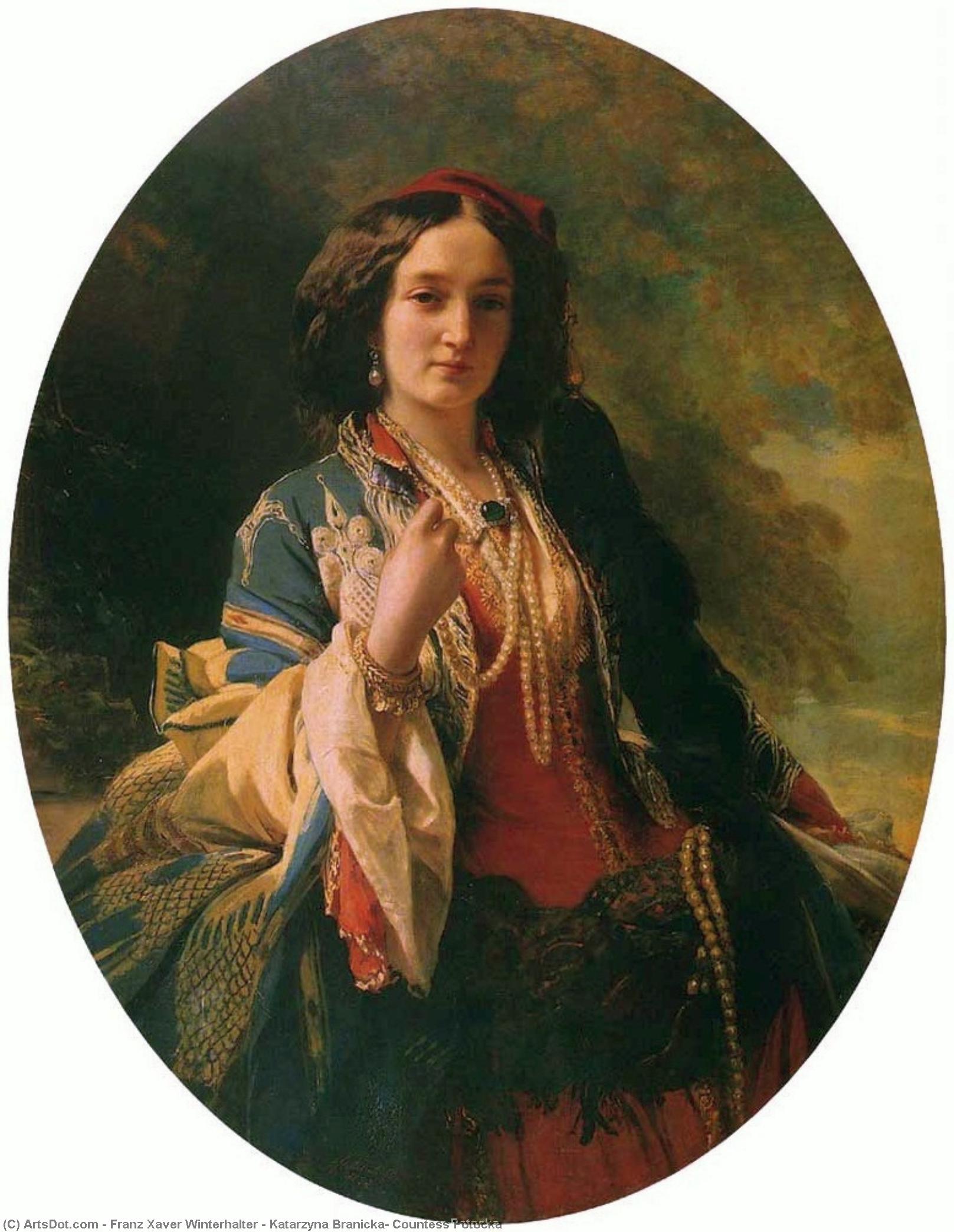 Wikioo.org - The Encyclopedia of Fine Arts - Painting, Artwork by Franz Xaver Winterhalter - Katarzyna Branicka, Countess Potocka
