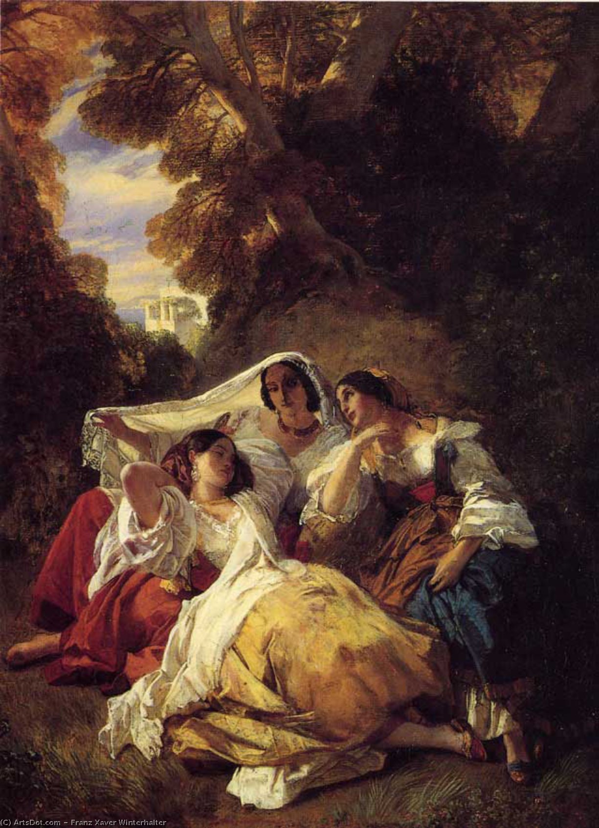 Wikioo.org – L'Enciclopedia delle Belle Arti - Pittura, Opere di Franz Xaver Winterhalter - La Siesta