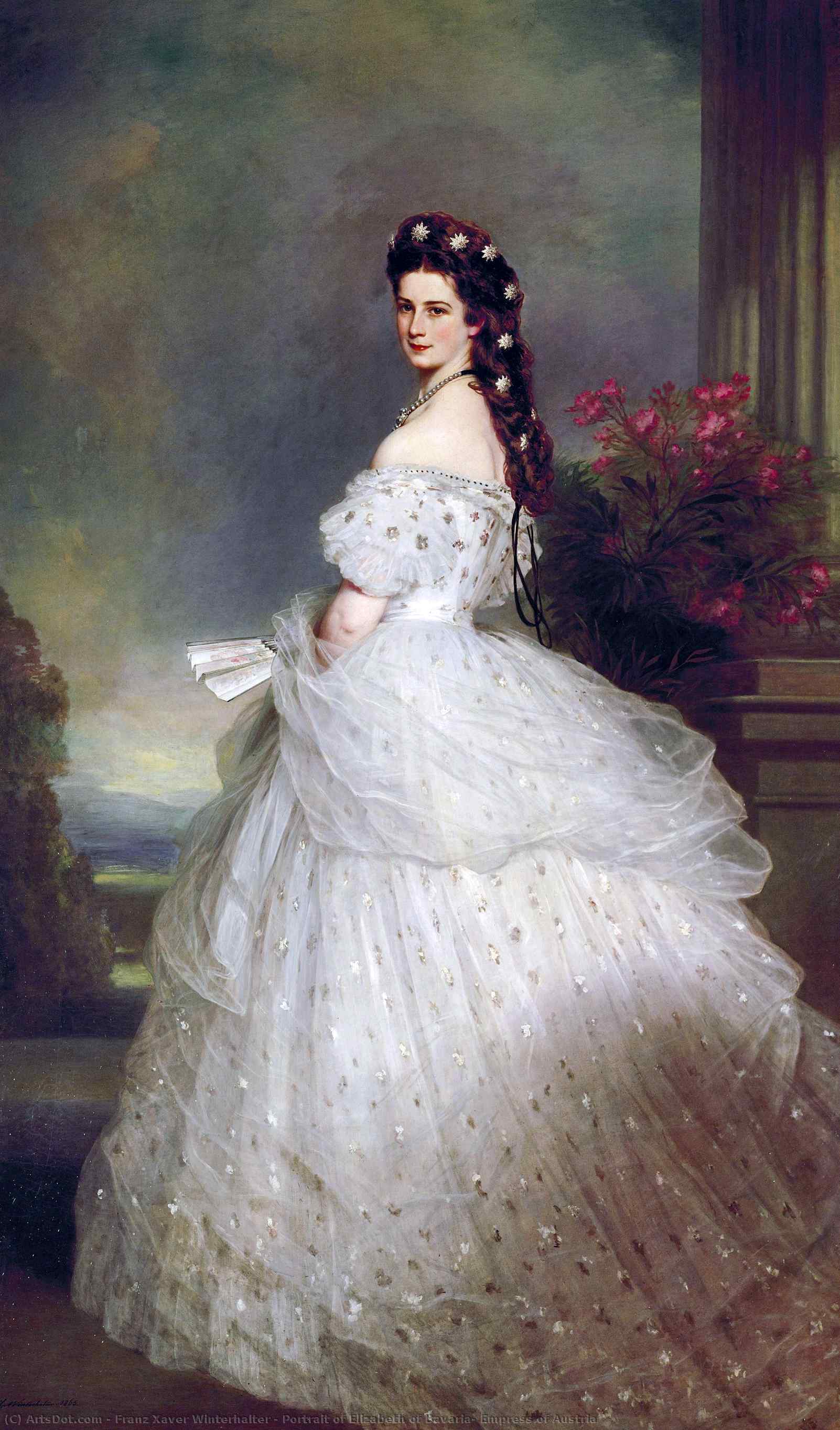 WikiOO.org - Енциклопедия за изящни изкуства - Живопис, Произведения на изкуството Franz Xaver Winterhalter - Portrait of Elizabeth of Bavaria, Empress of Austria