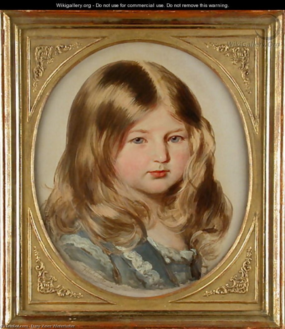 Wikioo.org - The Encyclopedia of Fine Arts - Painting, Artwork by Franz Xaver Winterhalter - Princess Amalie von Sachsen-Coburg-Gotha