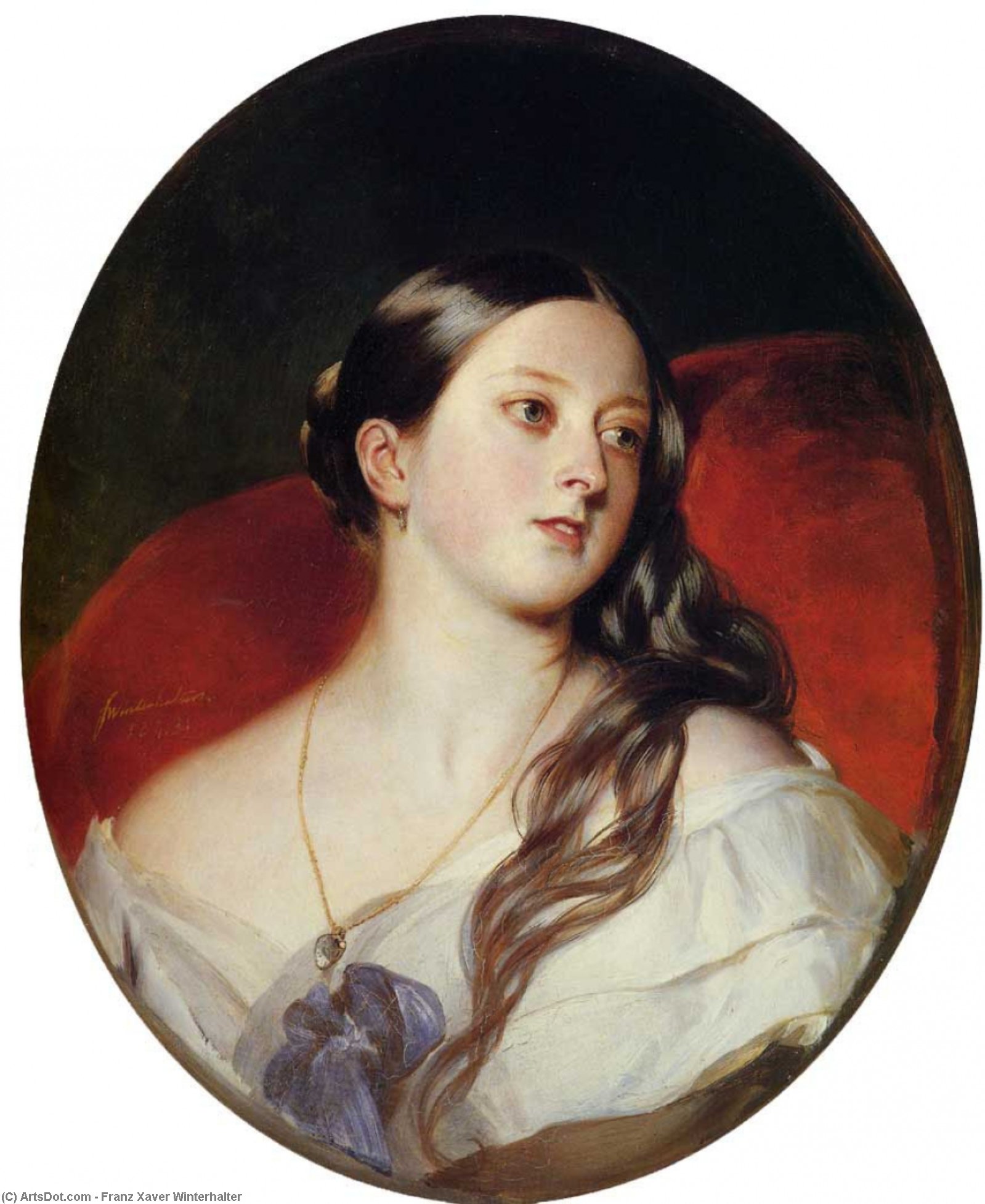 Wikioo.org - The Encyclopedia of Fine Arts - Painting, Artwork by Franz Xaver Winterhalter - Queen Victoria
