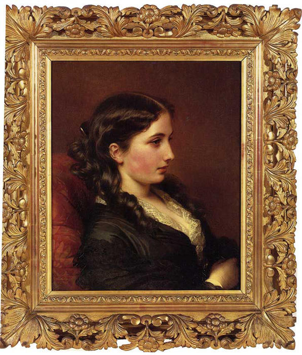 Wikioo.org - The Encyclopedia of Fine Arts - Painting, Artwork by Franz Xaver Winterhalter - Study of a Girl in Profile